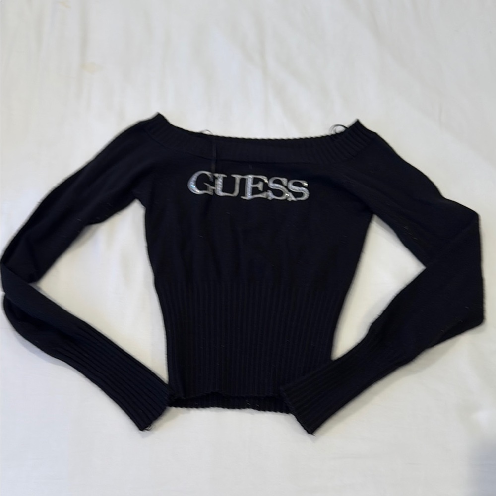 Guess Black Off-Shoulder Sweater
